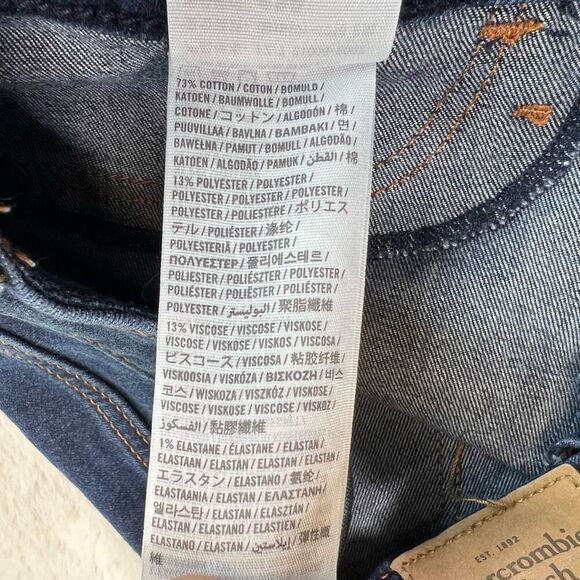 Abercrombie & Fitch Jegging Dark Wash Stretch Jeans Womens Size 26x29 Low Rise - Picture 7 of 9